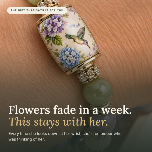 The Everstill™ Hummingbird Garden Bracelet — Keepsake Gift Box